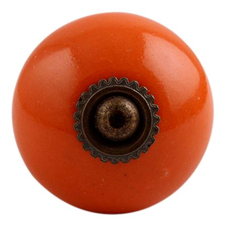 Orange Round Antique Fitting Ceramic Knob